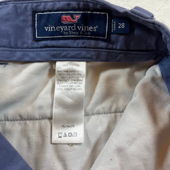 Mens Shorts Vinyard Vines Size 28 Chino Embroidery Sharks Blue Yellow - Picture 6 of 6